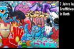 Sieben Jahre legales Graffiti-Sprühen in Roth Graffitiwand